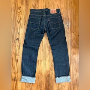 NWOT! Levi’s 513, 32x32, dark, stiff, big cuff, zip fly